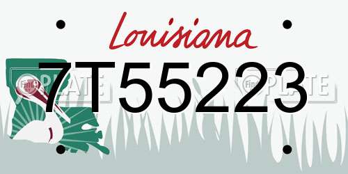 7T55223 Louisiana License Plate