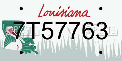 7T57763 Louisiana License Plate