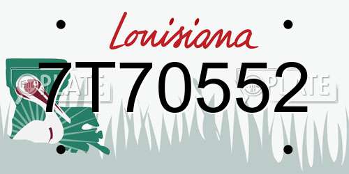 7T70552 Louisiana License Plate