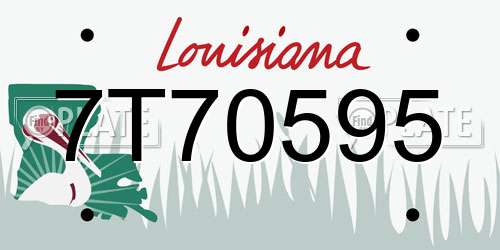 7T70595 Louisiana License Plate