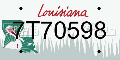 7T70598 Louisiana License Plate
