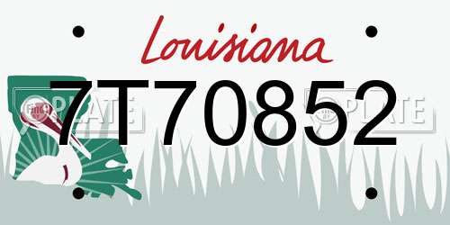7T70852 Louisiana License Plate