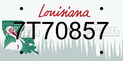 7T70857 Louisiana License Plate