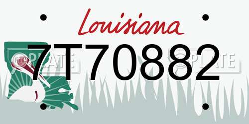 7T70882 Louisiana License Plate