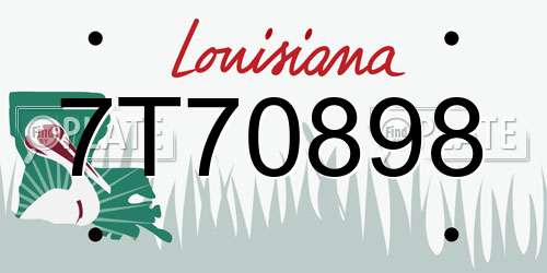 7T70898 Louisiana License Plate