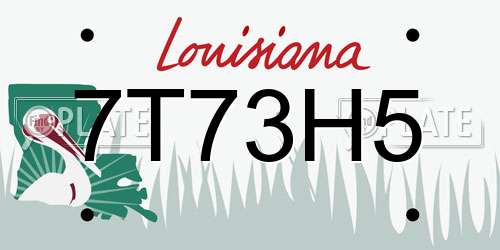 7T73H5 Louisiana License Plate