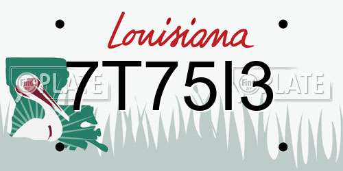 7T75I3 Louisiana License Plate