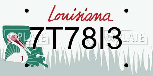 7T78I3 Louisiana License Plate