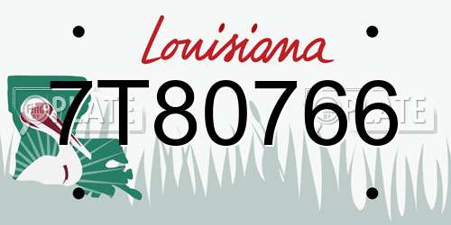 7T80766 Louisiana License Plate