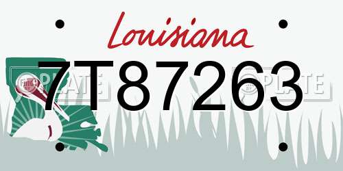 7T87263 Louisiana License Plate
