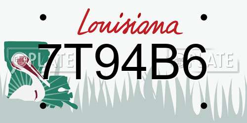 7T94B6 Louisiana License Plate