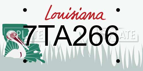 7TA266 Louisiana License Plate