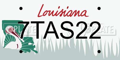 7TAS22 Louisiana License Plate