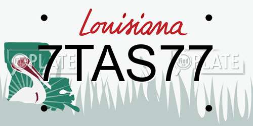 7TAS77 Louisiana License Plate