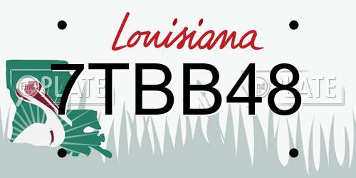 7TBB48 Louisiana License Plate