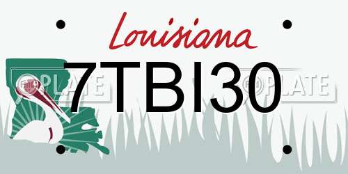 7TBI30 Louisiana License Plate