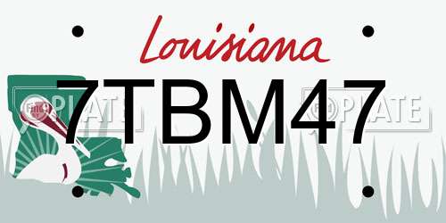 7TBM47 Louisiana License Plate