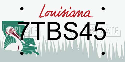 7TBS45 Louisiana License Plate