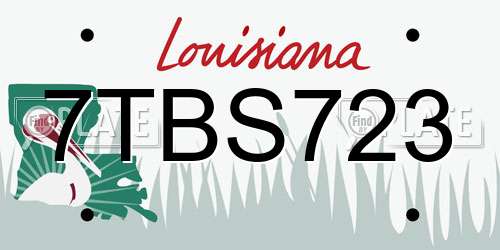 7TBS723 Louisiana License Plate