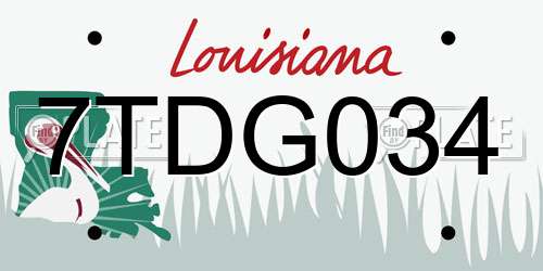 7TDG034 Louisiana License Plate