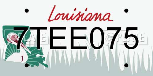 7TEE075 Louisiana License Plate