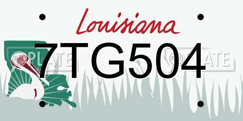 7TG504 Louisiana License Plate