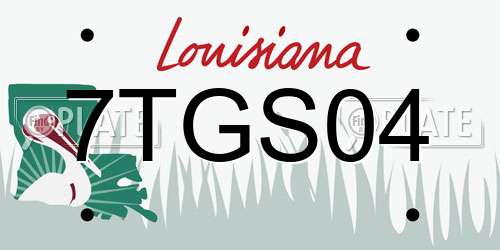 7TGS04 Louisiana License Plate