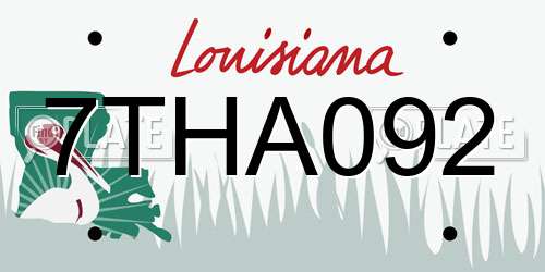 7THA092 Louisiana License Plate