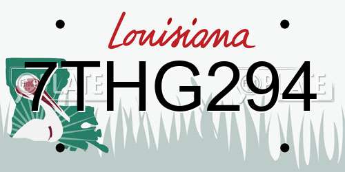 7THG294 Louisiana License Plate
