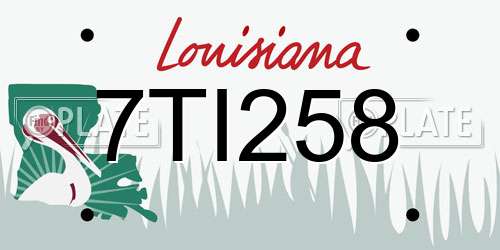 7TI258 Louisiana License Plate
