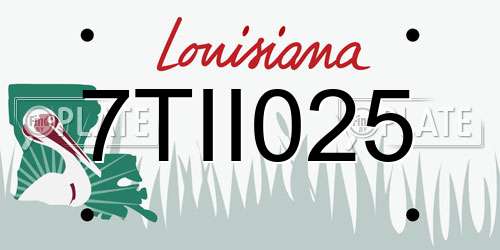 7TII025 Louisiana License Plate
