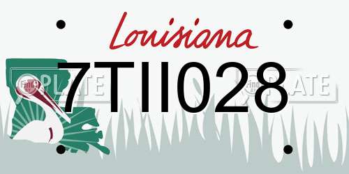 7TII028 Louisiana License Plate