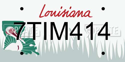 7TIM414 Louisiana License Plate