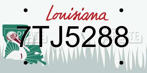7TJ5288 Louisiana License Plate