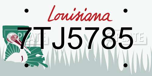7TJ5785 Louisiana License Plate