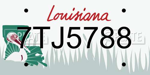 7TJ5788 Louisiana License Plate