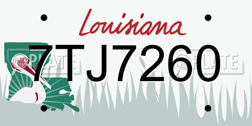 7TJ7260 Louisiana License Plate