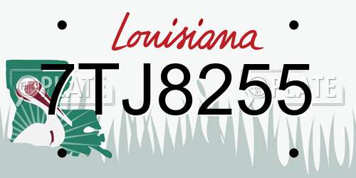 7TJ8255 Louisiana License Plate