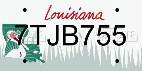 7TJB755 Louisiana License Plate