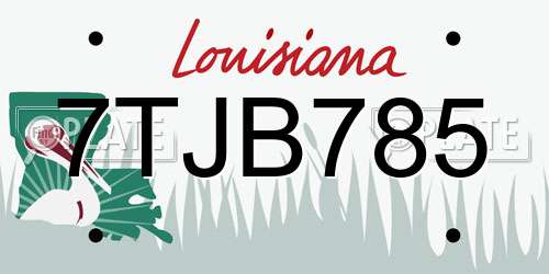 7TJB785 Louisiana License Plate
