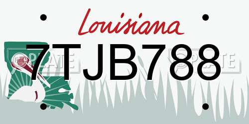 7TJB788 Louisiana License Plate