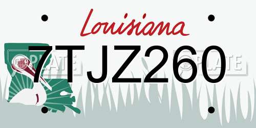 7TJZ260 Louisiana License Plate