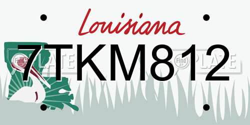 7TKM812 Louisiana License Plate