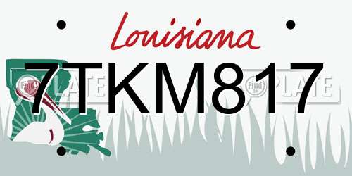7TKM817 Louisiana License Plate