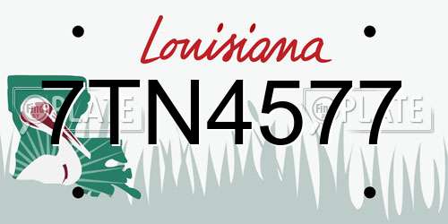 7TN4577 Louisiana License Plate