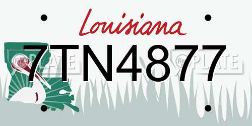 7TN4877 Louisiana License Plate
