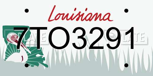 7TO3291 Louisiana License Plate