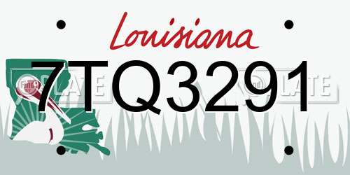 7TQ3291 Louisiana License Plate