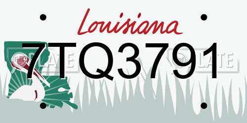 7TQ3791 Louisiana License Plate
