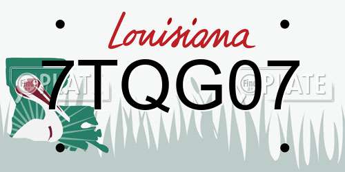 7TQG07 Louisiana License Plate